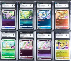 Lot of (8) 2025 Pokemon S. Chinese Gem Pack Vol. 2 Set Logo Rev Holo CGC 6- 8.5 - Image 1