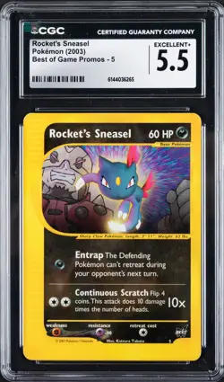 2003 Pokemon English Best of Game Promos Rocket's Sneasel - CGC EXCELLENT+ 5.5 - Image 1