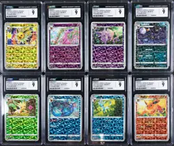 Lot of (8) 2025 Pokemon S. Chinese Gem Pack Vol. 2 Prismatic Holo CGC MINT 9 - Image 1