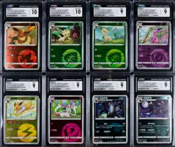 Lot of (8) Pokemon S. Chinese Vol. 2 Energy Symbol Rev Holo CGC MINT 9/GEM MT 10 - Image 1