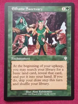Magic The Gathering INVASION ELFHAME SANCTUARY green card MTG - Image 1