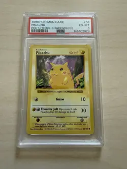 Pokemon TCG Pikachu Red Cheeks Base Set Shadowless 58/102 Vintage WOTC PSA 6 - Image 1