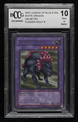 Flower Wolf YuGiOh Legend of Blue Eyes White Dragon BCCG 10 Mint or Better 2002 - Image 1