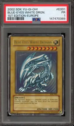 Yu-Gi-Oh! Blue-Eyes White Dragon Starter Deck Kaiba 1st Ed Europe SDK-E001 PSA 1 - Image 1