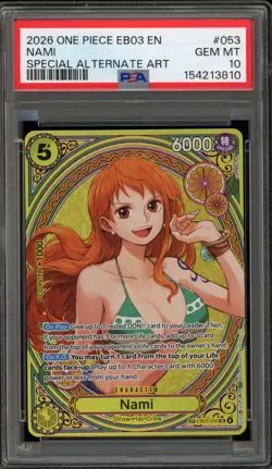 One Piece CCG Nami Special Alternate Art EB03-053 PSA 10 Gem Mint - Image 1