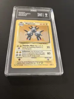 1999 Base Set Magneton Holo 9/102 Rare WOTC Pokemon Card TCG TAG 9 - Image 1