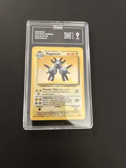 1999 Base Set Magneton Holo 9/102 Rare WOTC Pokemon Card TCG TAG 9 - Image 3