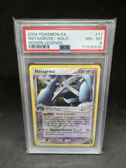 PSA 8 NM-MT Metagross Ex Hidden Legends 11 Holo Rare Graded Pokemon Card - Image 1