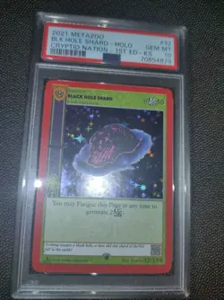 Metazoo PSA 10 Kickstarter Full Holo Black Hole Shard Crystal Card VHTF - Image 1