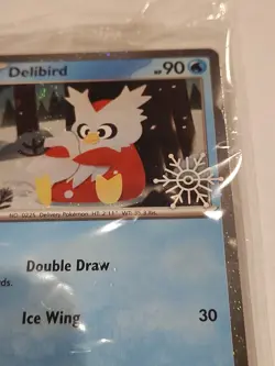 SEALED Pokemon Delibird 046 Paldea Evolved 2025 Holiday Festive Stamp Card NM - Image 3