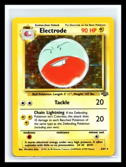 💥 Electrode Holo Jungle Set 2/64 Pokemon TCG WOTC Rare 1999 Vintage Card - Image 1
