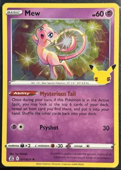 Mew 011/25 - Pokemon TCG Holo Rare 25th Anniversary Celebrations - HP Card - Image 1