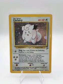 Clefairy 6/130 Holo Rare Base Set 2 Pokemon Holo Damaged - Image 1