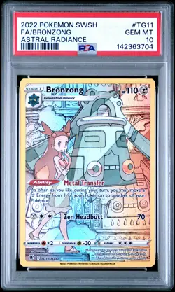 2022 POKEMON SWORD & SHIELD ASTRAL RADIANCE #TG11 FULL ART/BRONZONG PSA 10 - Image 1