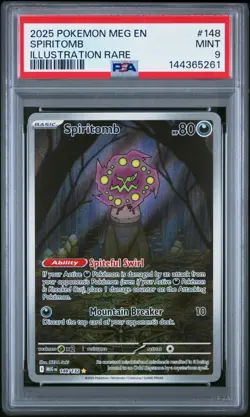 2025 Pokemon MEG EN Spiritomb Illustration Rare #148 PSA 9 - Image 1
