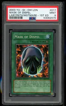 Mask Of Dispel LON-017 1st Edition FADED Yugioh PSA 9 *975 - Image 1