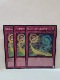 YUGIOH HERALDRY RECORD X3 SUPER LIGHT PLAYED - Image 1