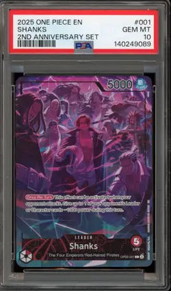 One Piece CCG Shanks 2nd Anniversary Set OP09-001 PSA 10 Gem Mint - Image 1