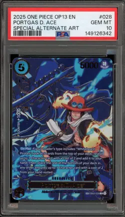 One Piece CCG Portgas.D.Ace Special Alternate Art EB02-028 PSA 10 Gem Mint - Image 1