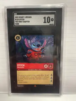 Disney Lorcana Stitch Abomination Rare 125/204 Non-Foil SGC 10 - Image 1