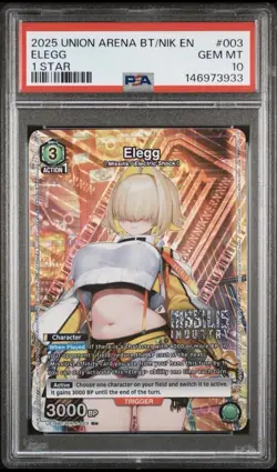 Union Arena TCG Elegg 1 Star Alt Art Holo PSA 10 Gem Mint Nikke Goddess - Image 1