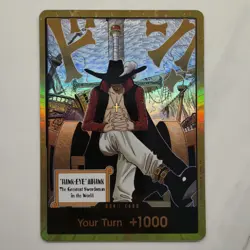 DON!! Card Gold Frame Mihawk OP14 - The Azure Sea's Seven | One Piece Card Game - Image 1