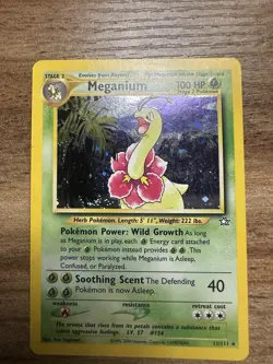 Pokemon TCG Meganium Neo Genesis Holo Rare Card #11/111 - Image 1