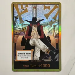 DON!! Card Dracule Mihawk Gold One Piece OP14 The Azure Sea's Seven - Image 1