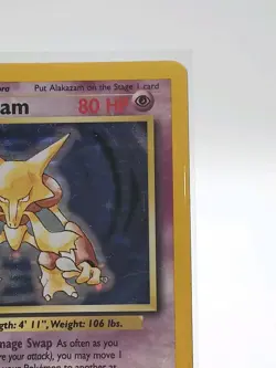 1995 Pokemon Alakazam Holo Card 1/102 Collectible - Image 3