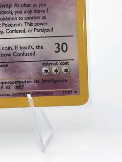 1995 Pokemon Alakazam Holo Card 1/102 Collectible - Image 4