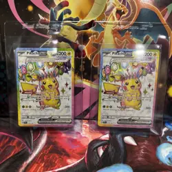 2024 Pokemon Pikachu ex Tera SSP EN #219/191 Full Art Ultra Rare 2-Card Lot - Image 1