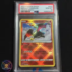 Radiant Charizard HOLO 020/159 (PSA 10 GEM MINT) Crown Zenith Pokemon Cards - Image 1