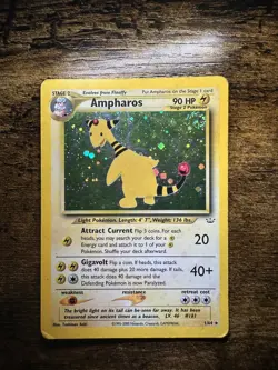 Pokemon Card Ampharos 01/64 Neo Revelation Holo MP - Image 1