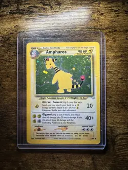 Pokemon Card Ampharos 01/64 Neo Revelation Holo MP - Image 3