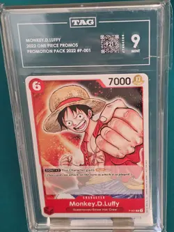 🔥 2022 One Piece Card Game Promo Monkey D. Luffy #P-001 Graded 9 MINT 💎 📈 - Image 1