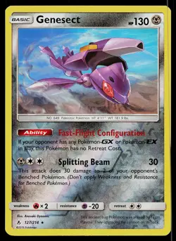 Pokemon Card Unbroken Bonds Genesect 127/214 Rare Reverse Holo - Image 1