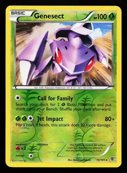 Genesect 10/101 Reverse Holo Rare Plasma Blast Pokemon Card - Image 1