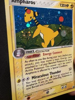 Pokemon TCG Ampharos Unseen Forces 1/115 Holo Rare Swirl 2005 LP Excellent Card - Image 3