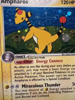 Pokemon TCG Ampharos Unseen Forces 1/115 Holo Rare Swirl 2005 LP Excellent Card - Image 4