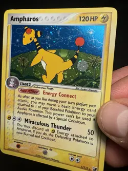 Pokemon TCG Ampharos Unseen Forces 1/115 Holo Rare Swirl 2005 LP Excellent Card - Image 5