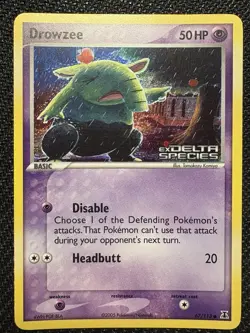 Pokemon TCG Drowzee Delta Species 67/113 Reverse Holo Stamped 2005 Card LP+ - Image 1
