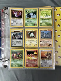 Vintage 1999 Pokemon Binder and 216 Cards Fossil Jungle Base Set Neo Japanese - Image 5