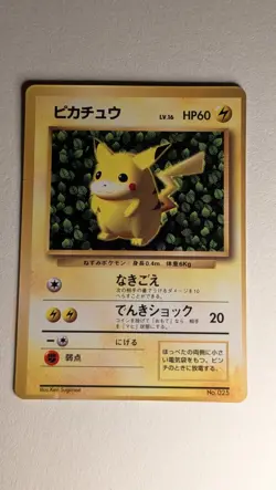 Japanese Pokemon Card Ivy Pikachu No. 025 Glossy Ken Sugimori Error Promo HP - Image 1