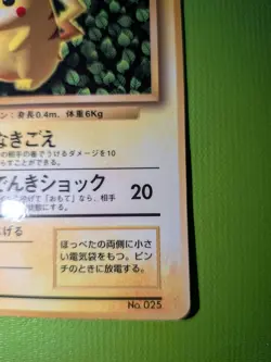Japanese Pokemon Card Ivy Pikachu No. 025 Glossy Ken Sugimori Error Promo HP - Image 5