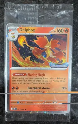 Delphox 013/086 Stamped Best Buy Promo SEALED Chaos Rising Pokemon Card - Image 1