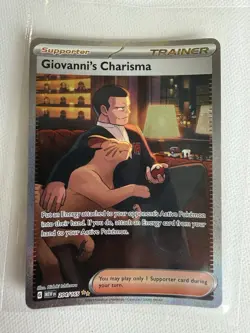 Pokemon TCG 151 Full Art Trainer Giovanni's Charisma 204/165 Ultra Rare NM Card - Image 2