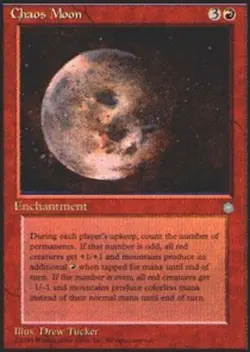 Moderate Play, English MTG Regular Chaos Moon Ice Age Magic the Gathering - Image 1