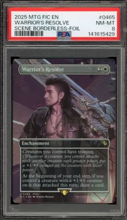 Magic MTG Warrior's Resolve FIC Scene Borderless Foil #0465 PSA 8 - Image 1