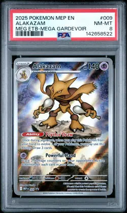 ALAKAZAM 009 PSA 8 MEGA EVOLUTION ELITE TRAINER BOX PROMO POKEMON ENGLISH - Image 1