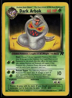 Dark Arbok 19/82 Team Rocket Rare Pokemon - Image 1